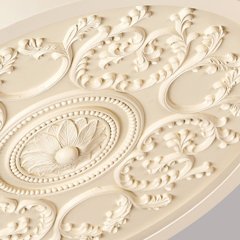 Elegant Round Engraved Flower LED Flush Mount Ceiling Light