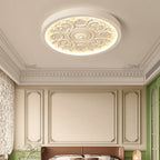 Elegant Round Engraved Flower LED Flush Mount Ceiling Light