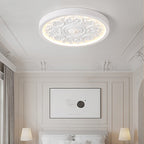 Elegant Round Engraved Flower LED Flush Mount Ceiling Light