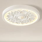 Elegant Round Engraved Flower LED Flush Mount Ceiling Light