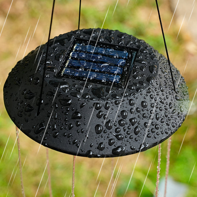 Premium Boho Solar Wind Chime with LED Moon, Sun, and Star