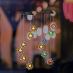 Premium Boho Solar Wind Chime with LED Moon, Sun, and Star