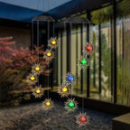Premium Boho Solar Wind Chime with LED Moon, Sun, and Star
