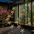 Premium Boho Solar Wind Chime with LED Moon, Sun, and Star