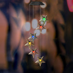 Premium Boho Solar Wind Chime with LED Moon, Sun, and Star