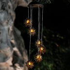 Premium Boho Solar Wind Chime with LED Moon, Sun, and Star