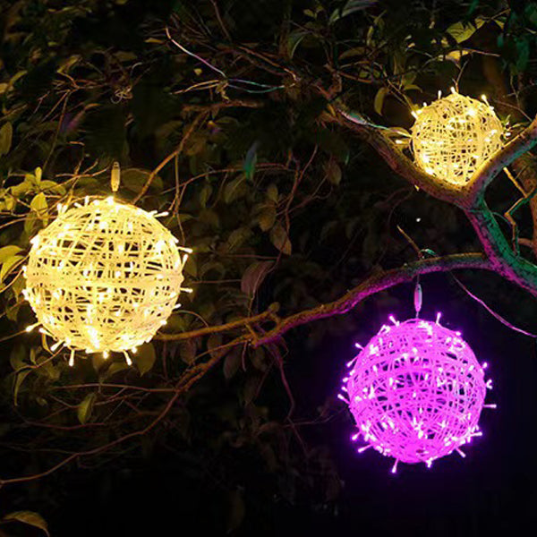 Art Deco Waterproof LED Hanging Ball Light for Outdoor Garden Decor