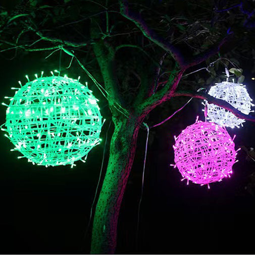 Art Deco Waterproof LED Hanging Ball Light for Outdoor Garden Decor