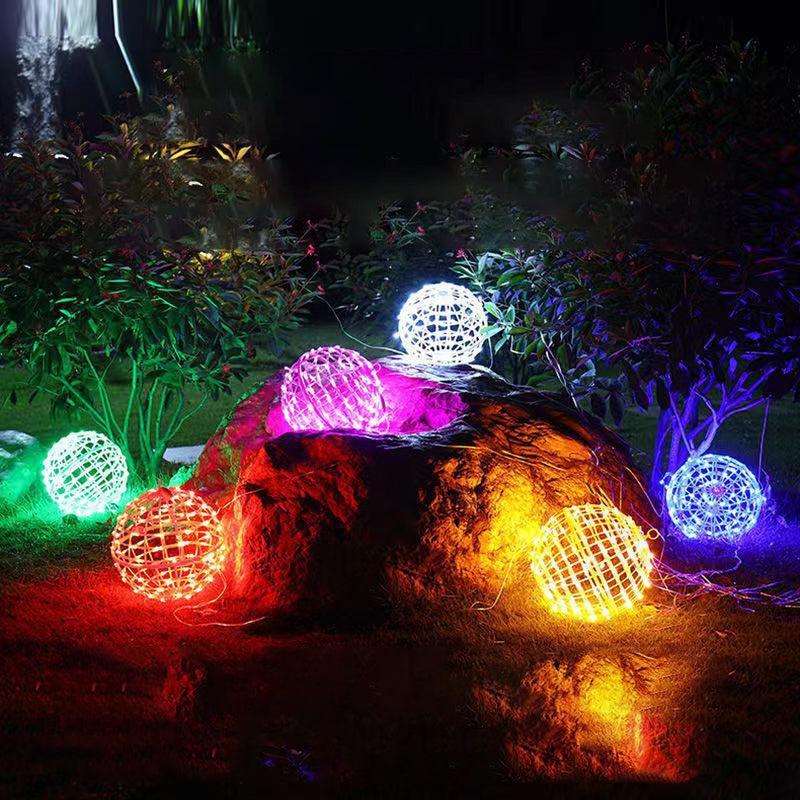 Art Deco Waterproof LED Hanging Ball Light for Outdoor Garden Decor