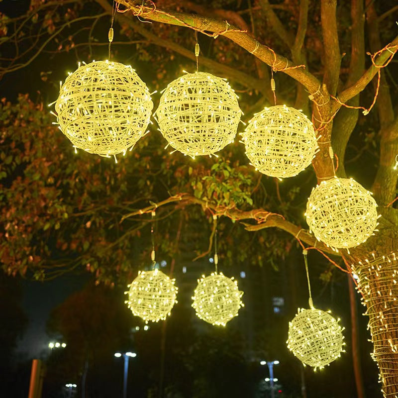 Art Deco Waterproof LED Hanging Ball Light for Outdoor Garden Decor