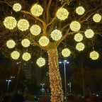 Art Deco Waterproof LED Hanging Ball Light for Outdoor Garden Decor
