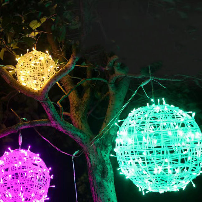 Art Deco Waterproof LED Hanging Ball Light for Outdoor Garden Decor