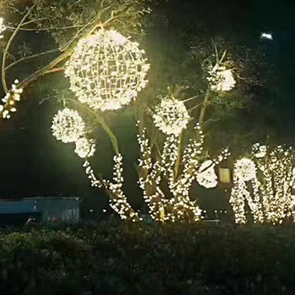 Art Deco Waterproof LED Hanging Ball Light for Outdoor Garden Decor