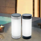 Premium Solar-Powered Waterproof LED Outdoor Table Lamp - Modern Minimalist Stainless Steel & Glass Design