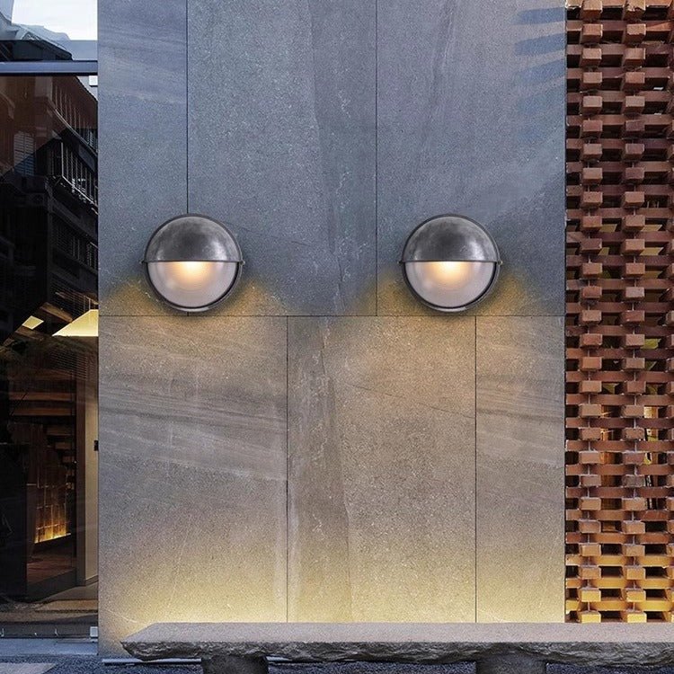 Modern Waterproof Aluminum and Glass Frosted Round Outdoor
