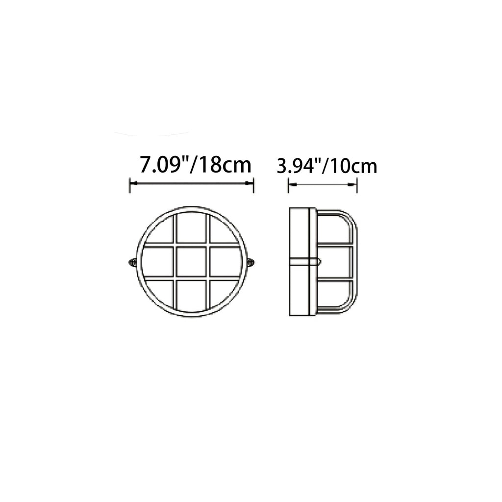 Modern Waterproof Aluminum and Glass Frosted Round Outdoor
