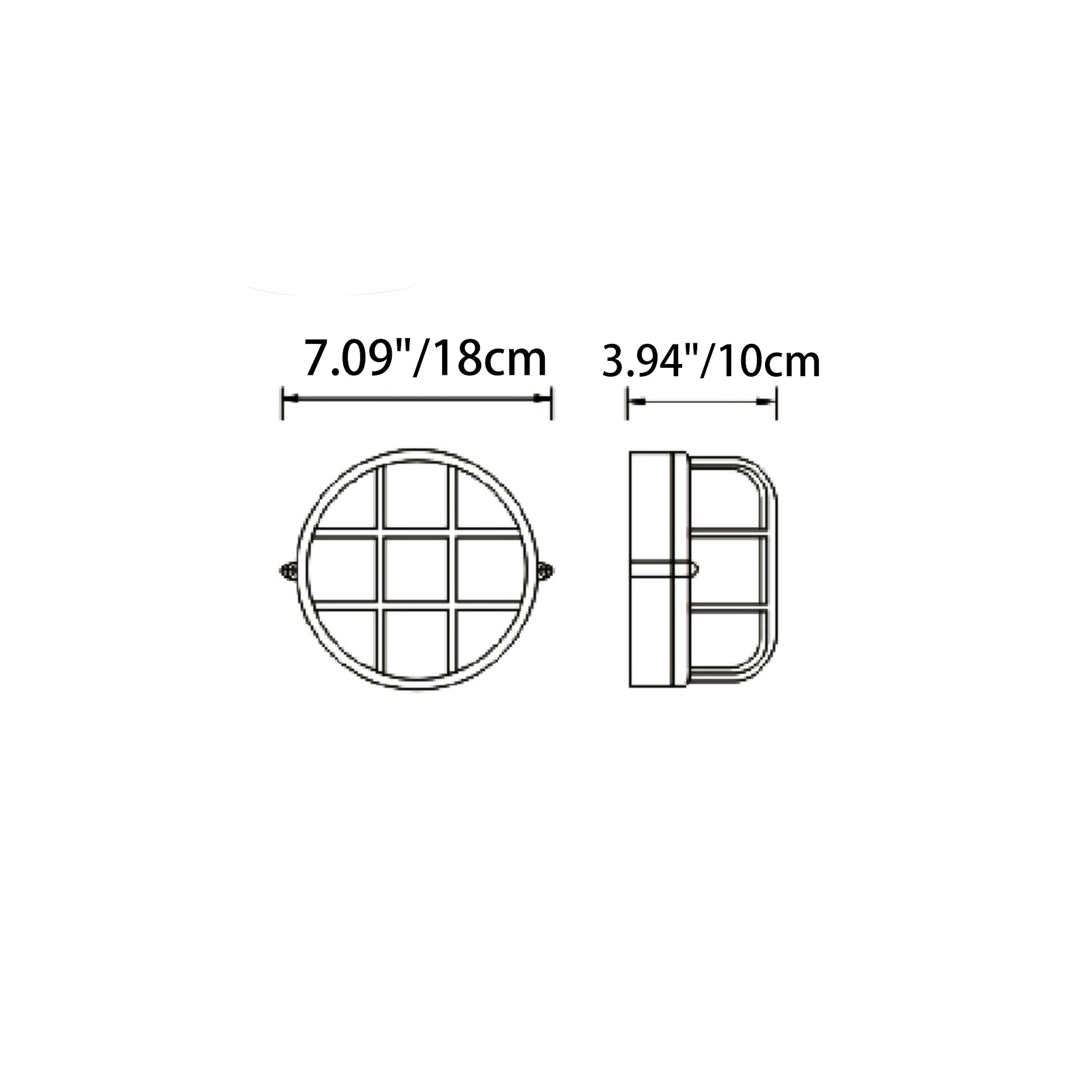 Modern Waterproof Aluminum and Glass Frosted Round Outdoor