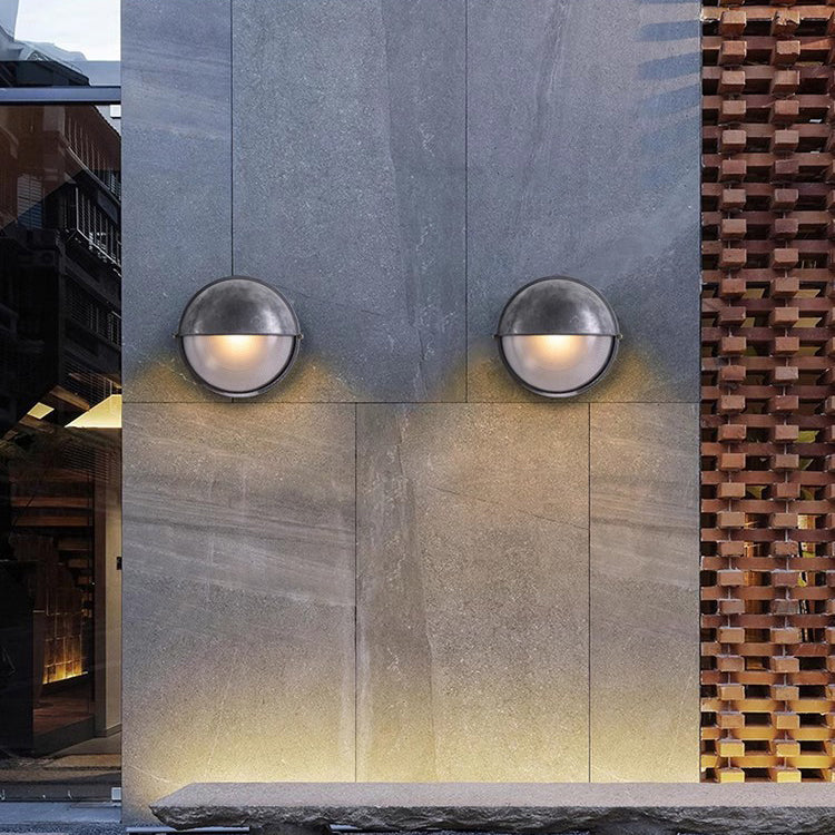 Modern Waterproof Aluminum and Glass Frosted Round Outdoor