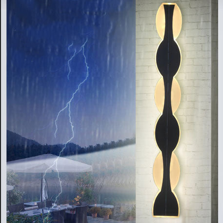 Solar Wave Outdoor LED Wall Sconce