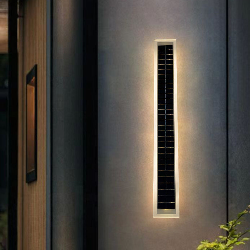 Solar Wave Outdoor LED Wall Sconce
