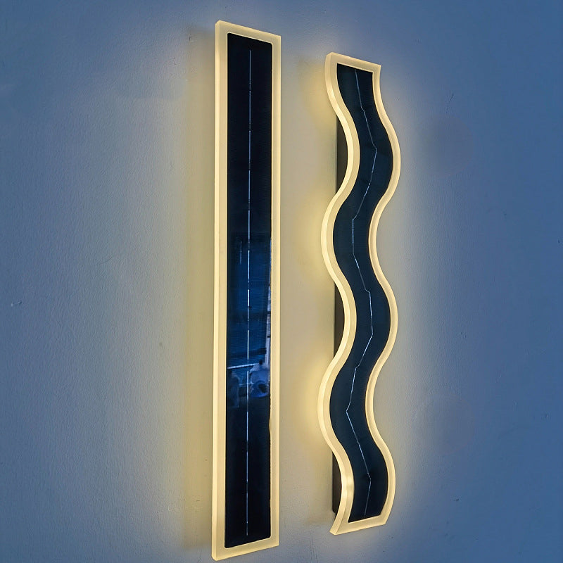 Solar Wave Outdoor LED Wall Sconce