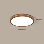Walnut Finish Slim LED Flush Mount Light