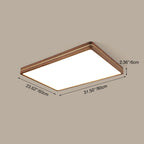 Walnut Finish Slim LED Flush Mount Light