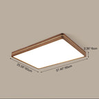 Walnut Finish Slim LED Flush Mount Light
