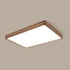 Walnut Finish Slim LED Flush Mount Light