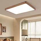 Walnut Finish Slim LED Flush Mount Light