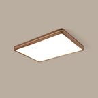 Walnut Finish Slim LED Flush Mount Light