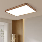 Walnut Finish Slim LED Flush Mount Light