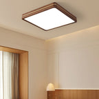 Walnut Finish Slim LED Flush Mount Light