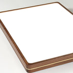 Walnut Finish Slim LED Flush Mount Light