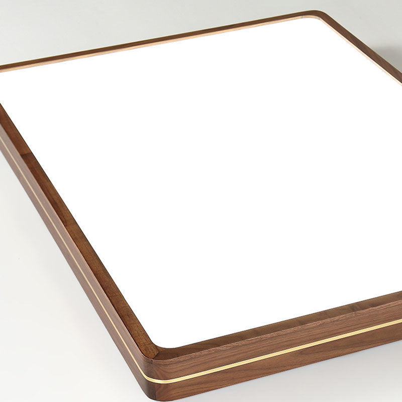 Walnut Finish Slim LED Flush Mount Light