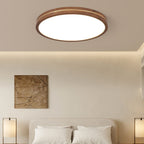 Walnut Finish Slim LED Flush Mount Light