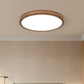 Walnut Finish Slim LED Flush Mount Light