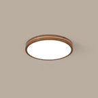 Walnut Finish Slim LED Flush Mount Light