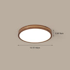 Walnut Finish Slim LED Flush Mount Light