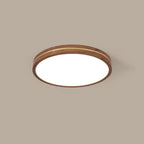 Walnut Finish Slim LED Flush Mount Light