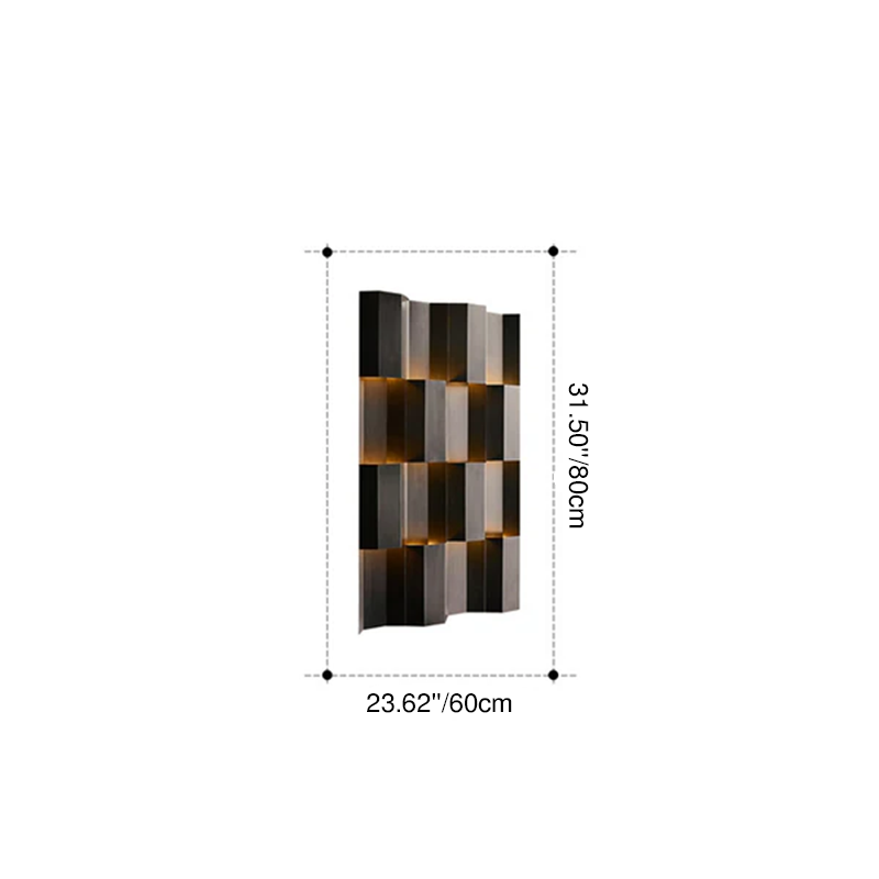 Modern Waterproof Stainless Steel Rectangular LED Wall