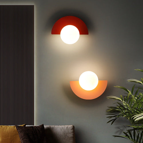 Colorful Glass Spherical Wall Sconce