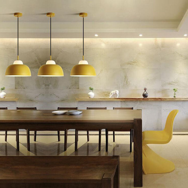 Nordic Macaron Aluminum Dome Pendant Light - 1 Light