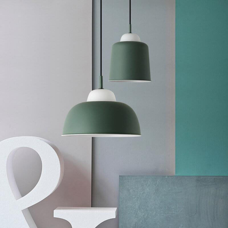 Nordic Macaron Aluminum Dome Pendant Light - 1 Light