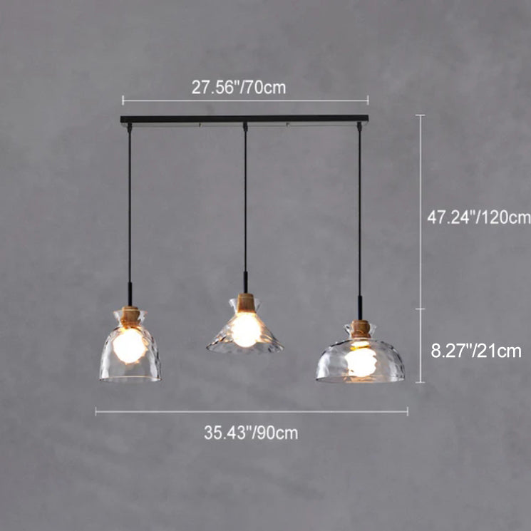 Nordic Rippled Glass Pendant Lamp