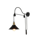 Vintage Industrial Iron Pulley Wall Sconce