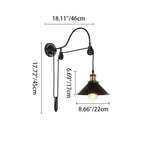 Vintage Industrial Iron Pulley Wall Sconce
