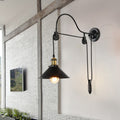 Vintage Industrial Iron Pulley Wall Sconce