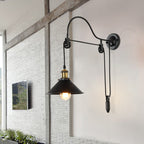 Vintage Industrial Iron Pulley Wall Sconce