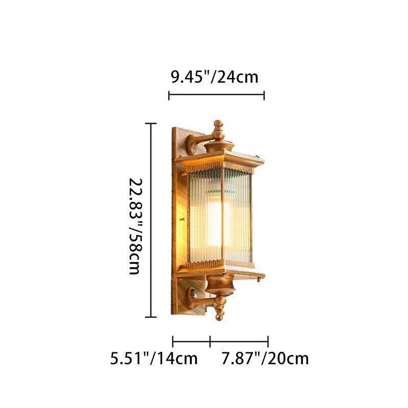 Premium Retro Rectangular Waterproof Outdoor Wall Sconce